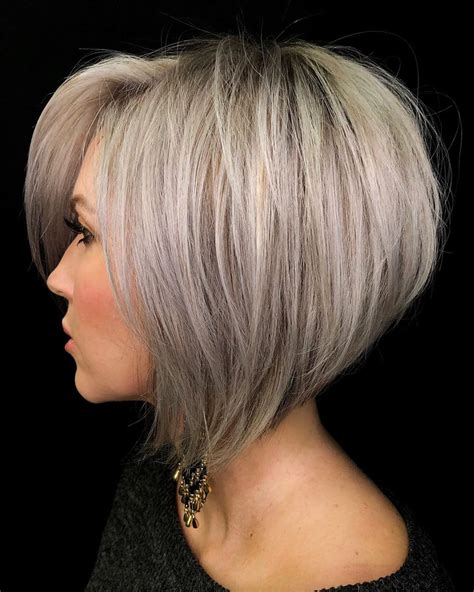 fine hair short bob haircuts|fine hair short stacked bob.